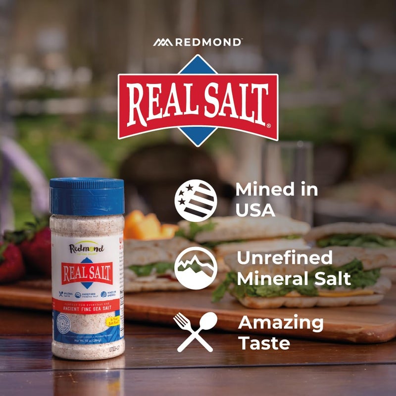 Redmond Real Salt - Natural Unrefined Sea Salt, 10oz Fine Shaker with 10oz Kosher Shaker - Image 3